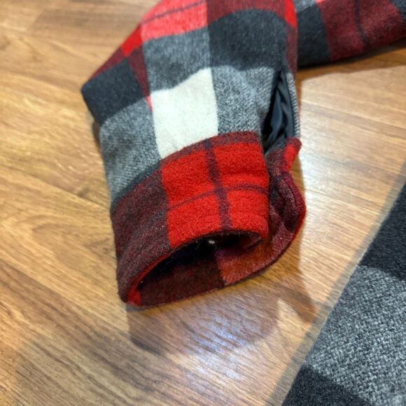 Old Navy Plaid Sherpa-Lined Jacket Red Black White | Men Size Large - Picture 5 of 12